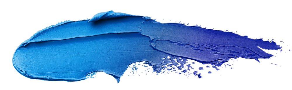 blauer Pinselstrich mit Acrylfarbe