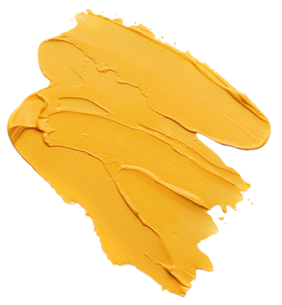 gelber Pinselstrich mit Acrylfarbe