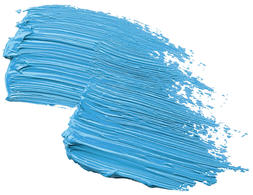 blauer Pinselstrich mit Acrylfarbe