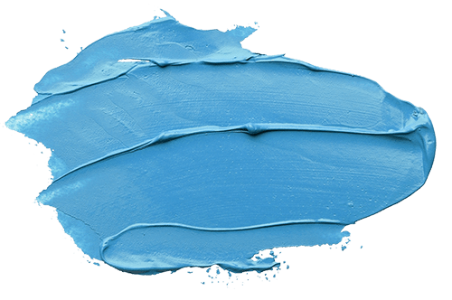blauer Pinselstrich mit Acrylfarbe