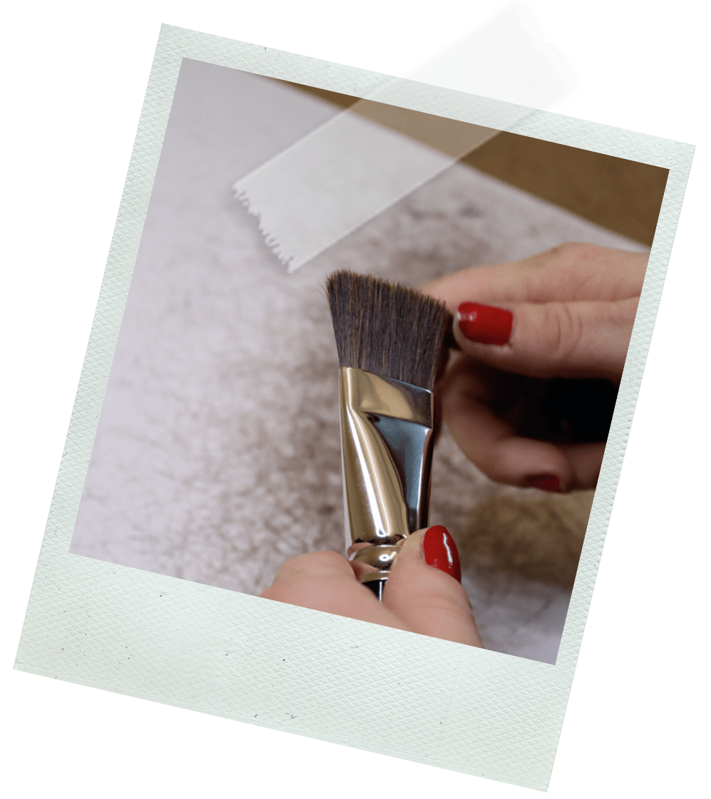 Polaroidbild Pinselherstellung